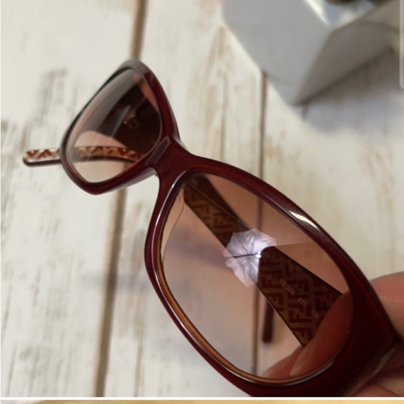 Fendi Red Cherry Sunglasses. Brown Tint lenses. EUC - Picture 3 of 9